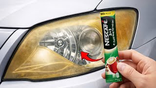 Restore Old Headlights to NEW in 1 Minute with Tire Valves! Genius Trick