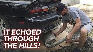 V6 Camaro Muffler Delete - Straight pipe - It's so LOUD!