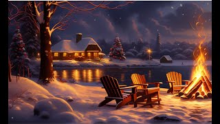 LAKE CAMPFIRE AMBIENCE WITH FIRE CRACKLE SOUNDS | TV ART