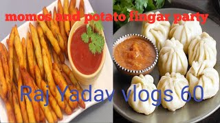 Momos and potato fingar party  🥔🥔#video #viralvideo 