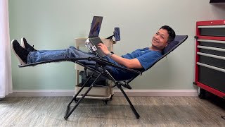 Rolling Recliner Workstation on a budget. Work in Relaxed and Comfortable Position (Part 3)