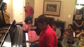 Mithu singing with Bikram Ghosh playing the piano
