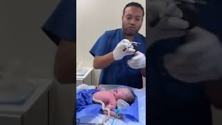 Calmly saving a life new born baby
