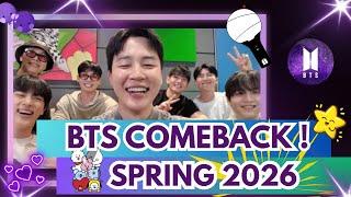 “BTS Officially Announces 2026 Comeback! New Album & World Tour Revealed!”