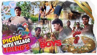 🔥PICNIC WITH VILLAGE FRIEND'S || COOKING🐔CHICKEN AT A PICNIC✨|| WE MADE CHICKEN🐔BY OURSELVES🌿🍁✨