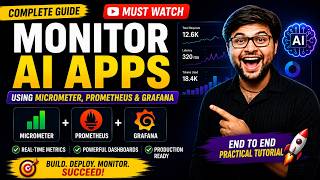 🚀 Monitor Spring AI Apps Like a Pro 🔥 Micrometer + Prometheus + Grafana | Complete Tutorial