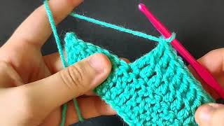 2 Rows of Double Crochet Together Slow Motion