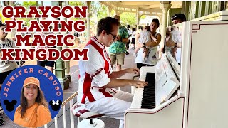 Casey’s Corner Amazing Pianist Grayson Smith at Magic Kingdom Walt Disney World