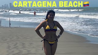 CARTAGENA BEACH WALKING TOUR | COLOMBIA TRAVEL 2024 🇨🇴| 4K