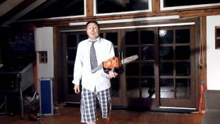Using a Chainsaw To Promote a Book? Unique and Unusual! Getting Sold On Ebay :-)