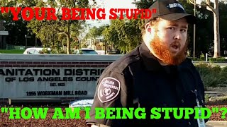 1st amendment audit/ Water Sanitation yard/"HOW AM I BEING STUPID"?