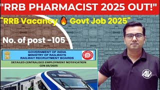RRB Pharmacist Vacancy 2025 🔥 | 403 Govt Posts | Eligibility, Salary, Syllabus, Exam Pattern