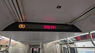 NYC Subway Late Night: Riding R160 (R) Train from Dekalb Ave to Queens Plaza (via 6 Ave/53 St)