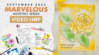 Altenew September 2023 Month Release Video Hop and Giveaway | Mixed Media Frilly Begonia Card