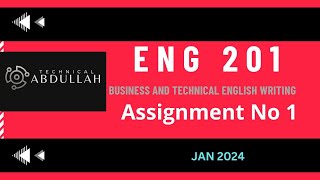 ENG 201 Assigment No 1 Solution