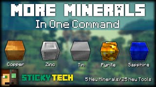 Minecraft - More Minerals | 25 NEW TOOLS, 5 NEW ORES [One Command] [StickyTech] [With Animation]