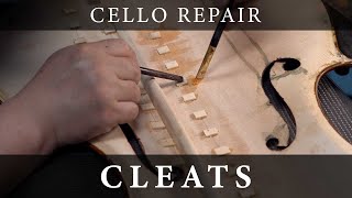 Repairing Cello That Fell From a Moving Vehicle: #3 Installing Cleats - Infiniti Strings