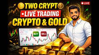 GOLD BITCOIN LIVE TRADING - @TWO_CRYPTO - #cryptotrading #goldtrading #forextrader