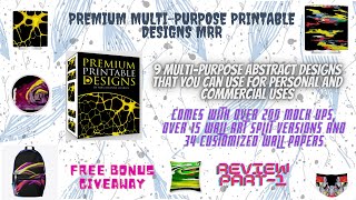 Premium Multipurpose Printable Designs MRR review part-1|Abstract Printable Art|Master Resell Rights