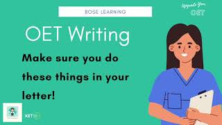 Do these 6 things in your OET Letter | OET Writing Tick List