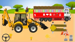 real JCB and bullet bike drive 🔥Filled the sack in the truck from JCB heavy truck loading in bori
