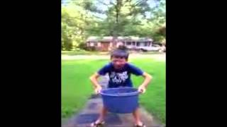 Caleb doing the ALS ICE BUCKET CHALLENGE