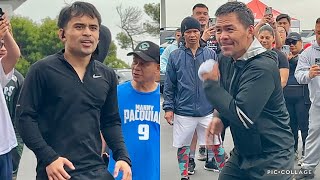 MANNY PACQUIAO & JIMUEL PACQUIAO SHADOW BOXING TRAINING SIDE BY SIDE FATHER & SON