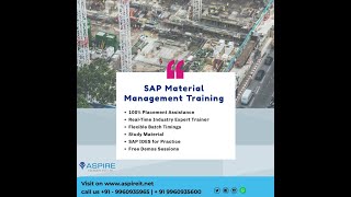 Best SAP  MM online Training in Pune - Aspire Techsoft