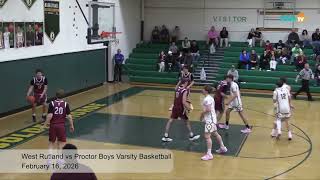 West Rutland vs Proctor Boys Varsity Basketball, February 16, 2026