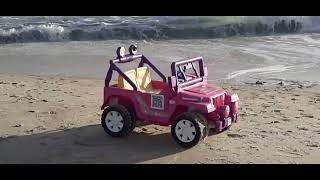 RC Barbie Jeep Goes Surfing in the Ocean, What Could Possibly Go Wrong?