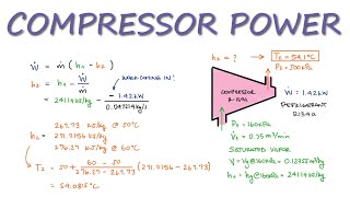 Open Systems - Compressor Power and Enthalpy Example in Under 3 Minutes!