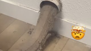 This is the CRAZIEST dryer vent cleaning of all time! 🤯🤯🤯 #oddlysatisfying #dryerventcleaning