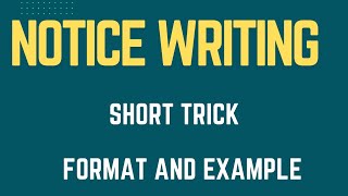 Notice writing: How to write Notice, Format and Example of Notice