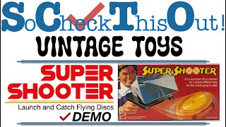Vintage Mattel Super Shooter - Launcher and Catcher #4140  - Demo - Shoot and Catch Flying Saucers!