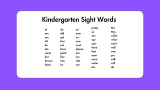 Kindergarten Sight Words