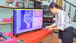 Repairing ASANZO TV with damaged circuit board and how to handle inverted images / Hải daily life
