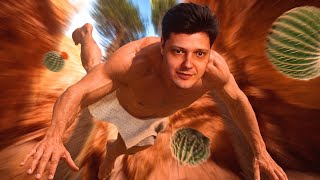 A naked man storms the DLC.