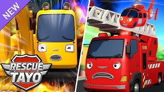 Fire Truck Frank! Gaadiyaan construction site mein phas gayi hain! | Rescue Tayo Hindi Cartoons