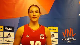 USA opposite Kelly Murphy on team's progression during VNL Week 1