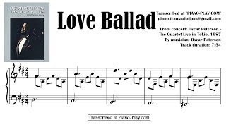 Oscar Peterson - Love Ballad / from: QUARTET LIVE IN TOKYO 1987 (transcription)