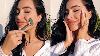 HOW TO SLIM YOUR FACE | INSTANTLY Define Cheekbones, Chubby Cheeks, + Natural Face Lifting Massage