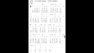 #樂譜 #伴奏音樂 #歌詞 15一見傾心 (Love me Tender) (Karaoke Version) #中英文歌詞 #老派風 #中詞西曲