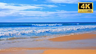 🌊 Ocean Waves Sounds for Deep Sleep: Pink Noise Sleep & Relaxing ASMR | 4K Beach Sounds