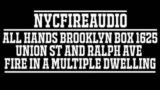 NYCFireAudio - FDNY Brooklyn All Hands Box 1625 Audio - Fire out the windows of an MD  - 6/6/19