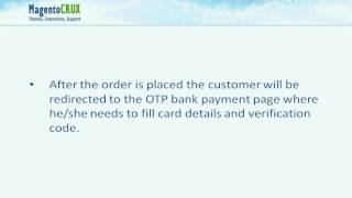 MagentoCRUX OTP Bank Extension (Web Store)