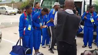 COSAFA U17 YOUTH CHAMPIONSHIP 2019 ESWATINI SING BEFORE THEIR MATCH AGAINST MALAWI