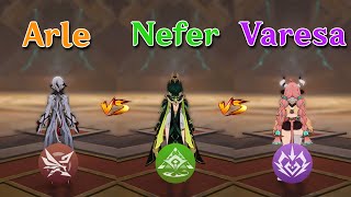 Nefer vs Arlecchino vs Varesa!! Who is the Best DPS ?? ( Genshin Impact )