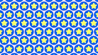 Whimsical Yellow Star Blue Circles Design Repeating Pattern Rotating 4K Video Effects HD Background
