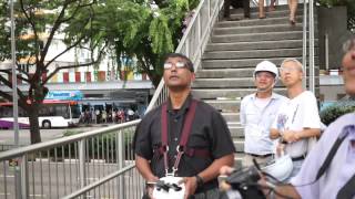 flying a drone over novena