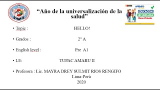 Clase de inglés : Hello! - 2do A